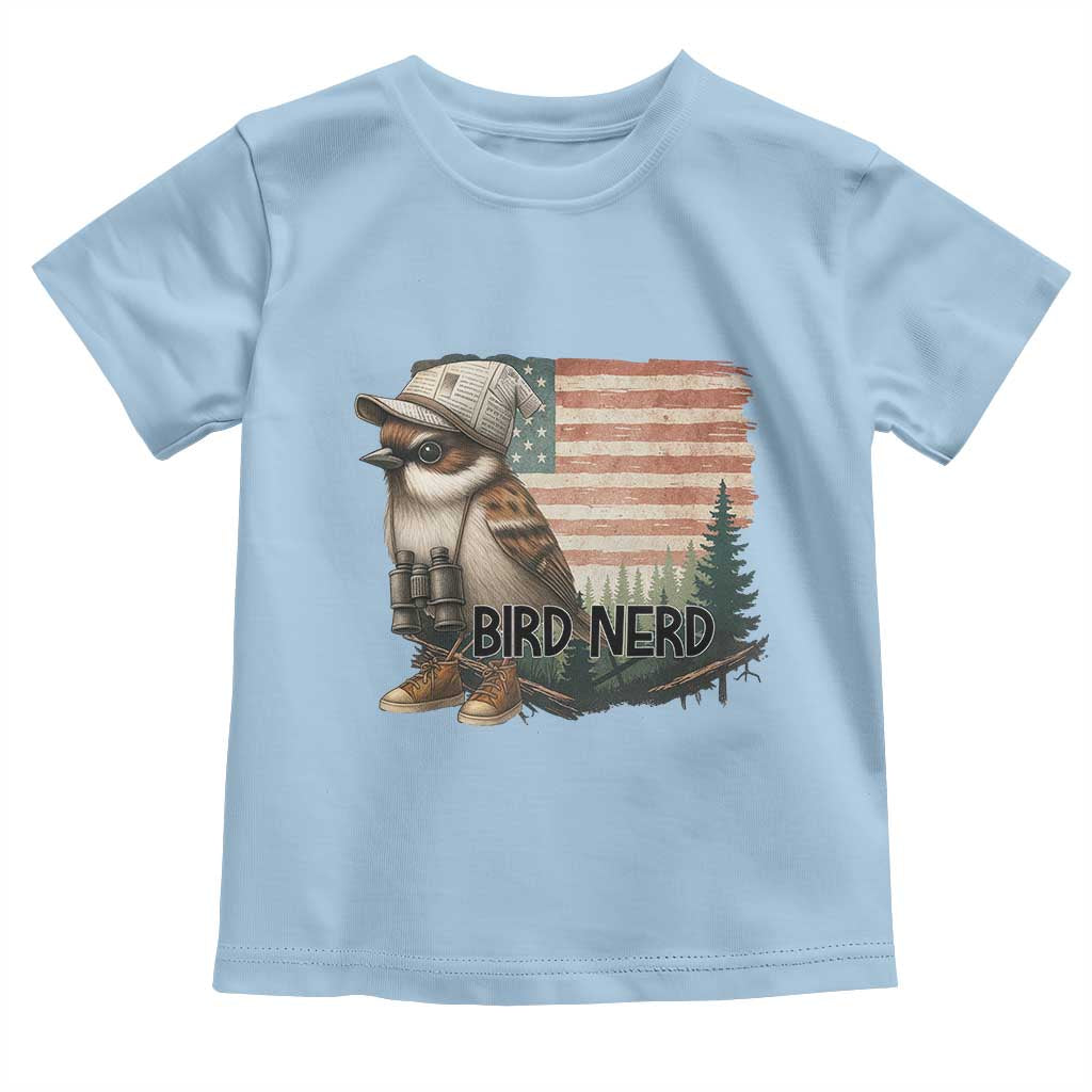 Bird Nerd Toddler T Shirt Funny Bird Watching Patriotic American Flag - Wonder Print Shop