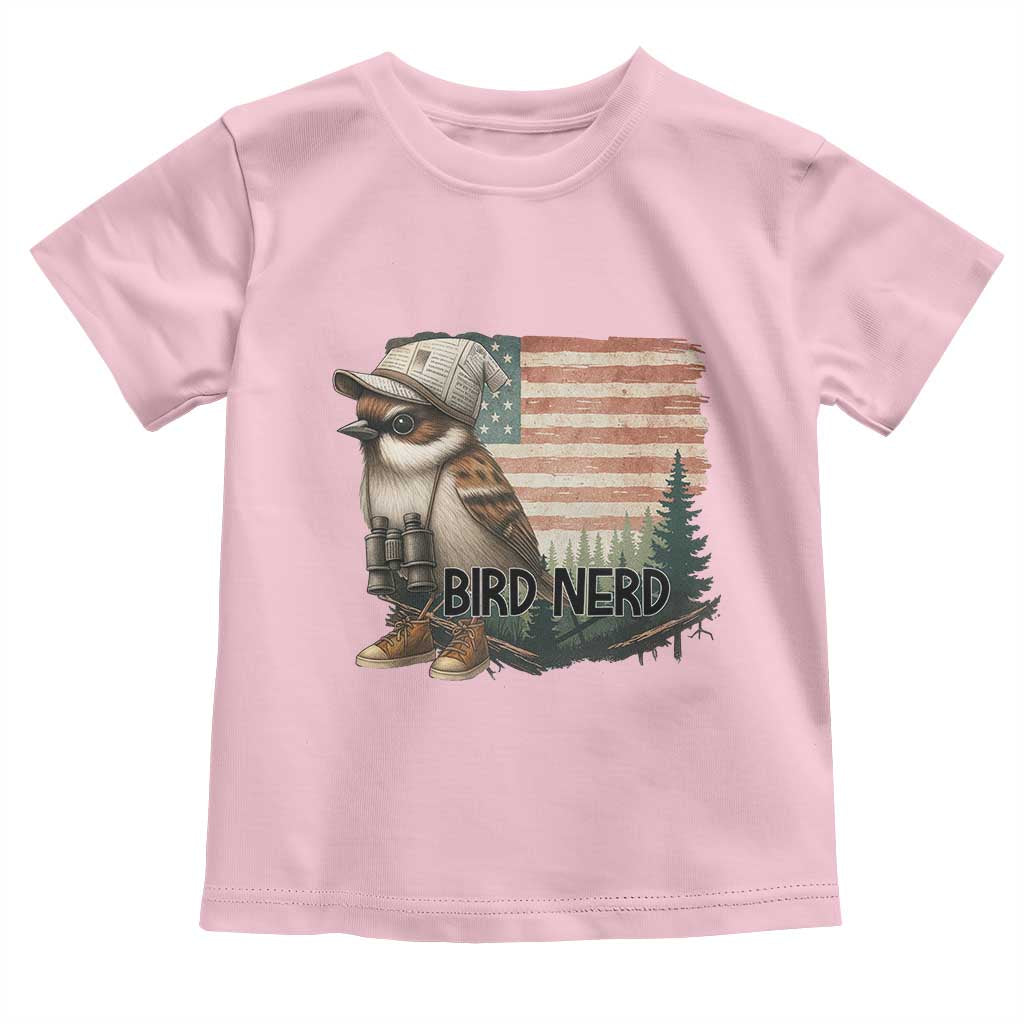 Bird Nerd Toddler T Shirt Funny Bird Watching Patriotic American Flag - Wonder Print Shop