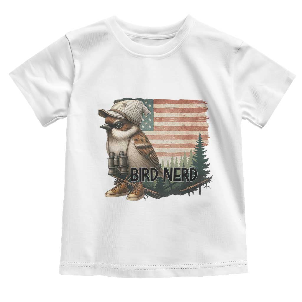 Bird Nerd Toddler T Shirt Funny Bird Watching Patriotic American Flag - Wonder Print Shop