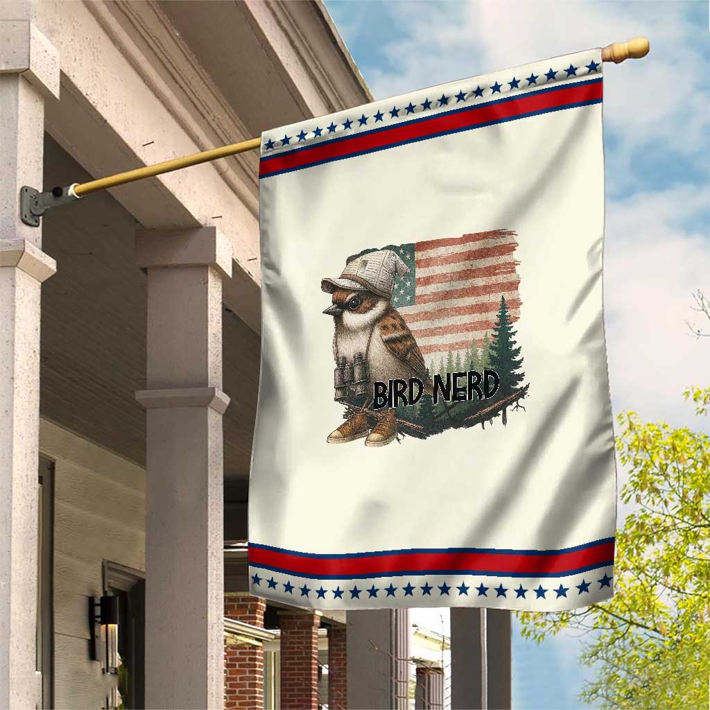 Bird Nerd Garden Flag Funny Bird Watching Patriotic American Flag