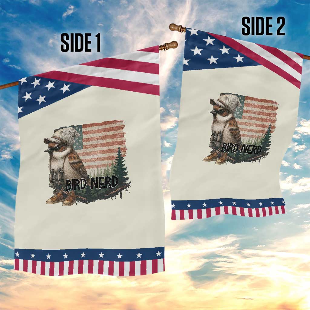 Bird Nerd Garden Flag Funny Bird Watching Patriotic American Flag