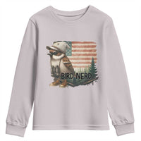 Bird Nerd Youth Sweatshirt Funny Bird Watching Patriotic American Flag - Wonder Print Shop