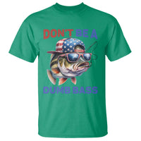 Dont Be A Dumb Bass T Shirt Funny Patriotic Bass Fishing USA Flag Lover - Wonder Print Shop