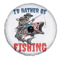 Funny Skeleton Fish Spare Tire Cover Id Rather Be Fishing Bass Fisherman Halloween - Wonder Print Shop