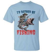 Funny Skeleton Fish T Shirt Id Rather Be Fishing Bass Fisherman Halloween - Wonder Print Shop