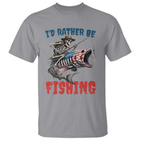 Funny Skeleton Fish T Shirt Id Rather Be Fishing Bass Fisherman Halloween - Wonder Print Shop