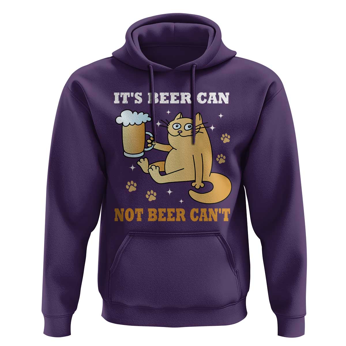 Funny Cat Drinking Beer Hoodie It Is Beer Can Not Beer Can Not Kitty Lovers - Wonder Print Shop