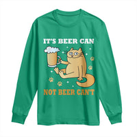Funny Cat Drinking Beer Long Sleeve Shirt It Is Beer Can Not Beer Can Not Kitty Lovers - Wonder Print Shop