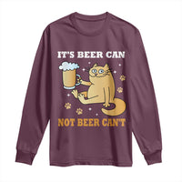 Funny Cat Drinking Beer Long Sleeve Shirt It Is Beer Can Not Beer Can Not Kitty Lovers - Wonder Print Shop
