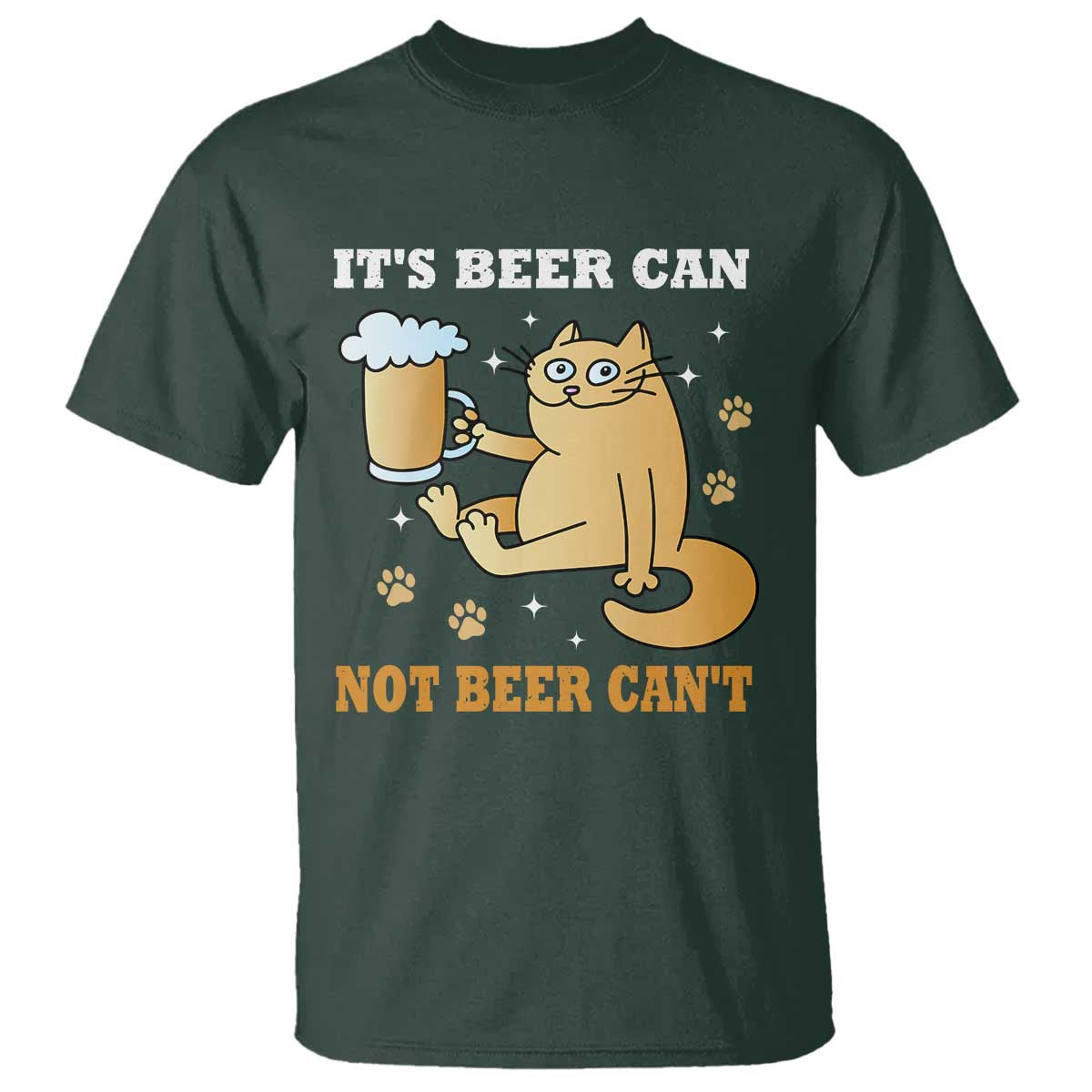 Funny Cat Drinking Beer T Shirt It Is Beer Can Not Beer Can Not Kitty Lovers - Wonder Print Shop
