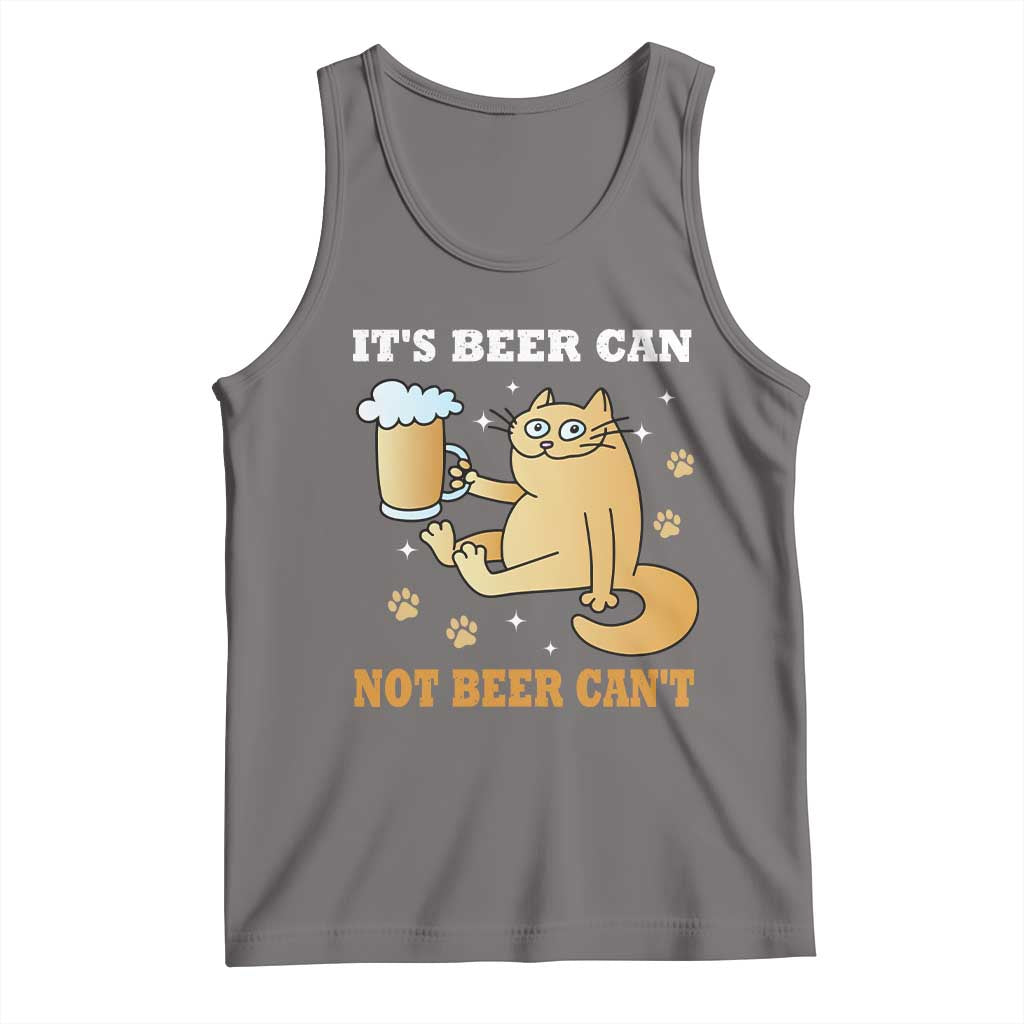 Funny Cat Drinking Beer Tank Top It Is Beer Can Not Beer Can Not Kitty Lovers - Wonder Print Shop