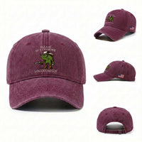 Y'all Mind If I Do Some Lollygaggin Washed Cotton Baseball Cap Funny Cowboy Frog Western Animal Meme