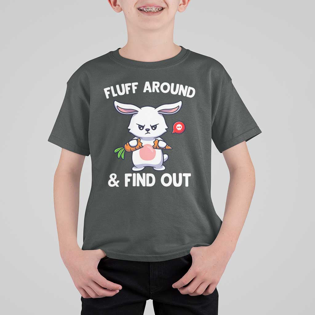 Fluff Around And Find Out T Shirt For Kid Funny Bunny Rabbit Meme - Wonder Print Shop