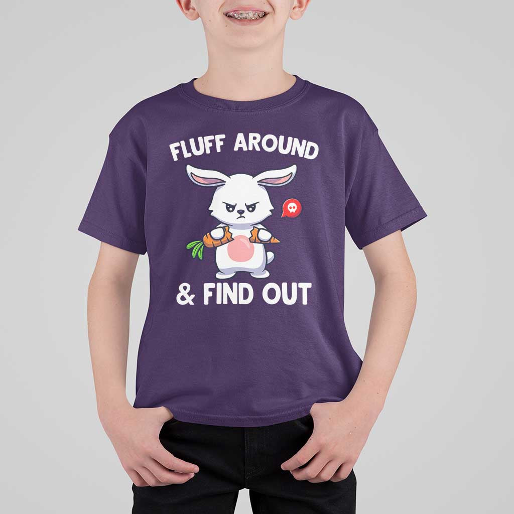 Fluff Around And Find Out T Shirt For Kid Funny Bunny Rabbit Meme - Wonder Print Shop