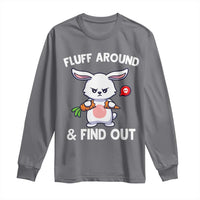 Fluff Around And Find Out Long Sleeve Shirt Funny Bunny Rabbit Meme - Wonder Print Shop