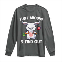 Fluff Around And Find Out Long Sleeve Shirt Funny Bunny Rabbit Meme - Wonder Print Shop
