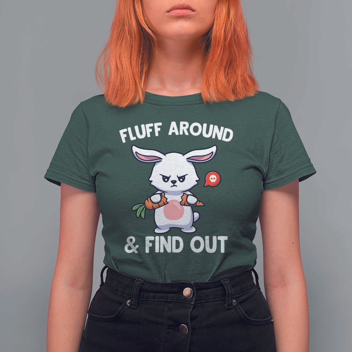 Fluff Around And Find Out T Shirt For Women Funny Bunny Rabbit Meme - Wonder Print Shop
