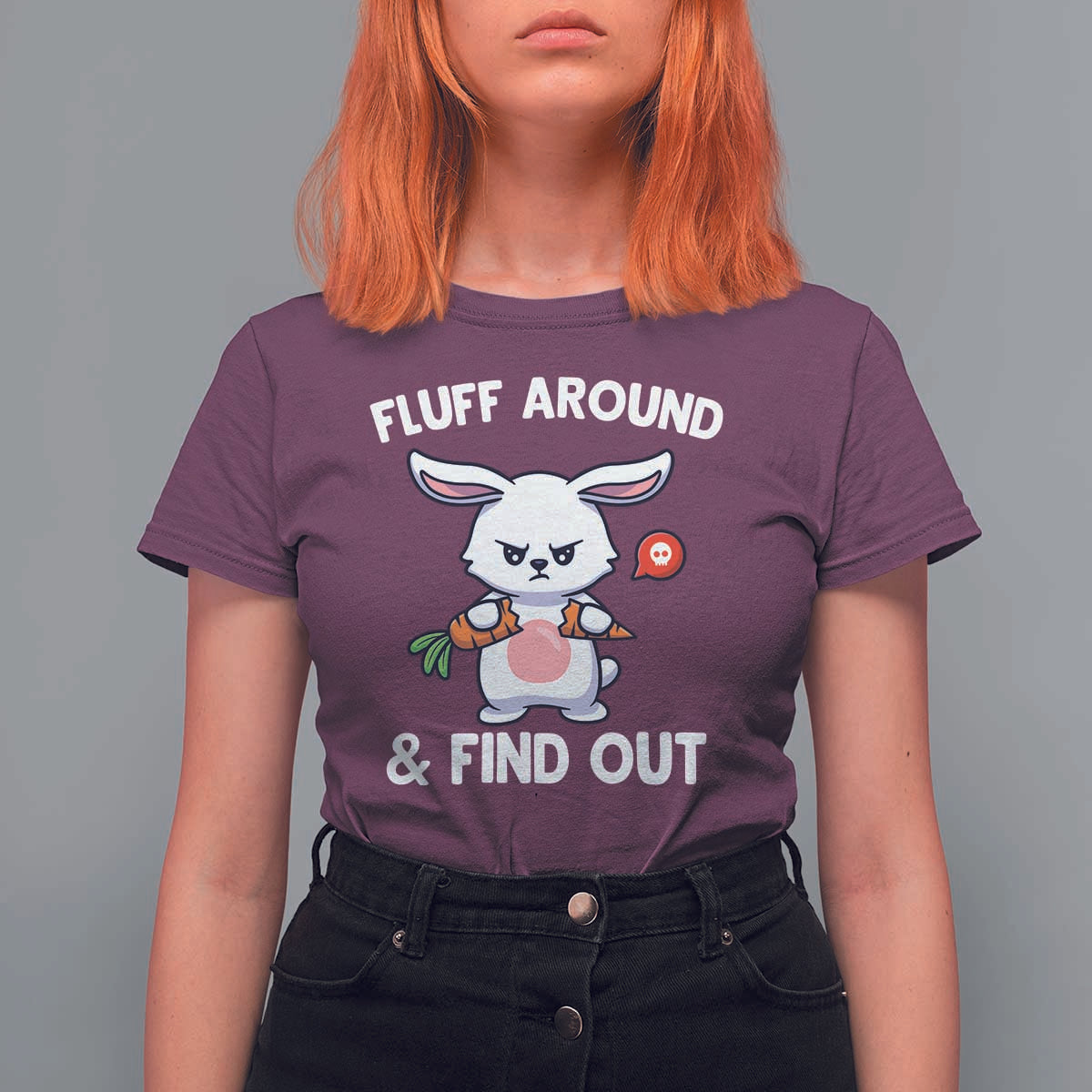 Fluff Around And Find Out T Shirt For Women Funny Bunny Rabbit Meme - Wonder Print Shop