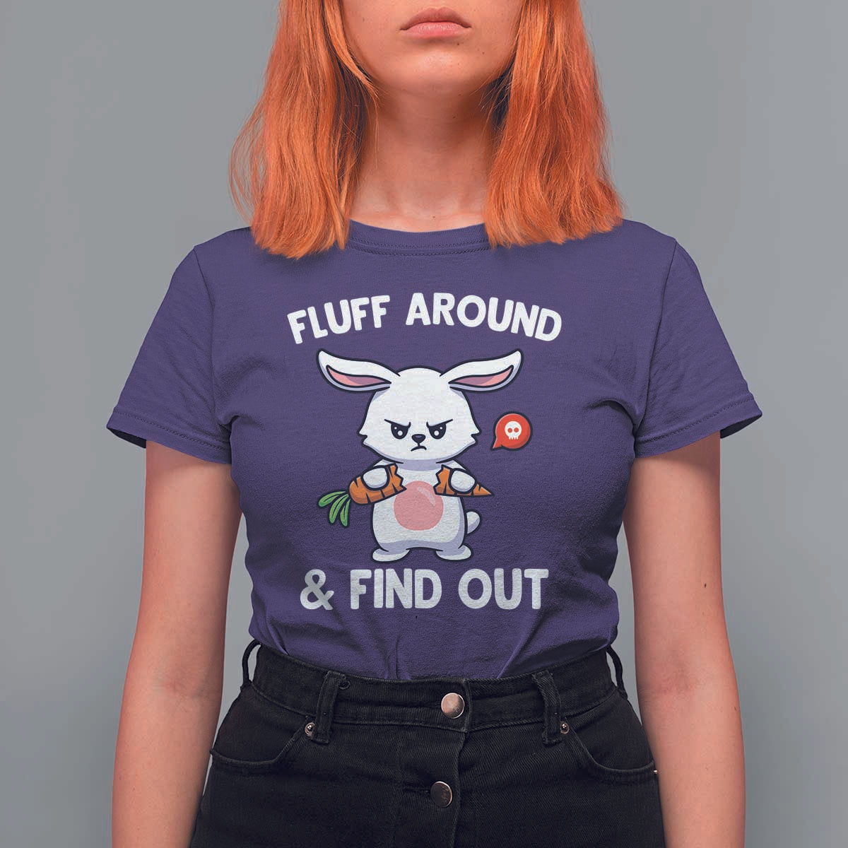 Fluff Around And Find Out T Shirt For Women Funny Bunny Rabbit Meme - Wonder Print Shop