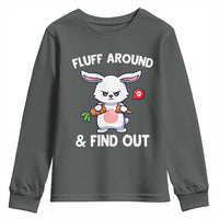 Fluff Around And Find Out Youth Sweatshirt Funny Bunny Rabbit Meme - Wonder Print Shop