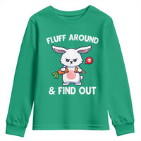 Fluff Around And Find Out Youth Sweatshirt Funny Bunny Rabbit Meme - Wonder Print Shop