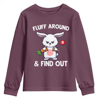 Fluff Around And Find Out Youth Sweatshirt Funny Bunny Rabbit Meme - Wonder Print Shop