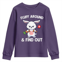 Fluff Around And Find Out Youth Sweatshirt Funny Bunny Rabbit Meme - Wonder Print Shop