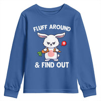 Fluff Around And Find Out Youth Sweatshirt Funny Bunny Rabbit Meme - Wonder Print Shop