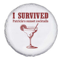 I Survived Patricia's Sunset Cocktails Spare Tire Cover Vintage 90s Trendy TV Show Movie