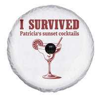 I Survived Patricia's Sunset Cocktails Spare Tire Cover Vintage 90s Trendy TV Show Movie