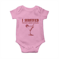 I Survived Patricia's Sunset Cocktails Baby Onesie Vintage 90s Trendy TV Show Movie