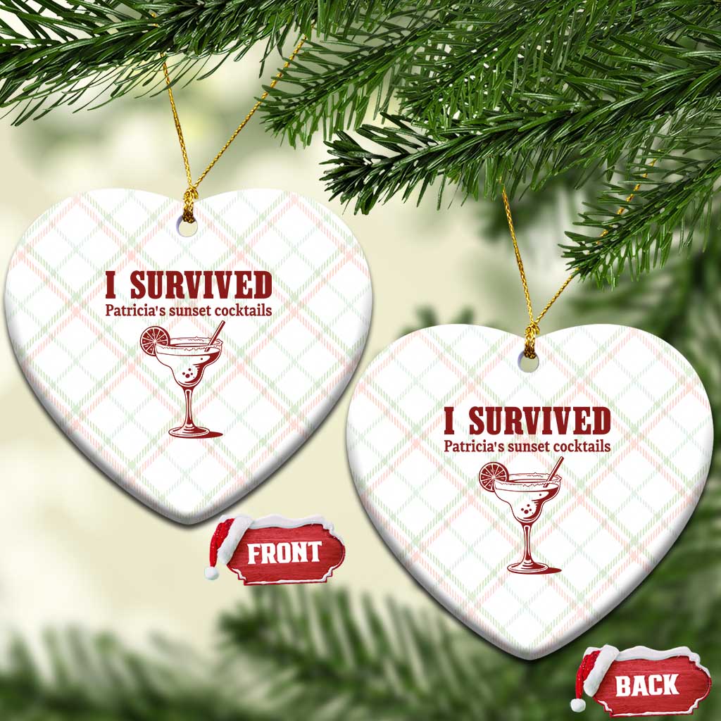 I Survived Patricia's Sunset Cocktails Ceramic Ornament Vintage 90s Trendy TV Show Movie