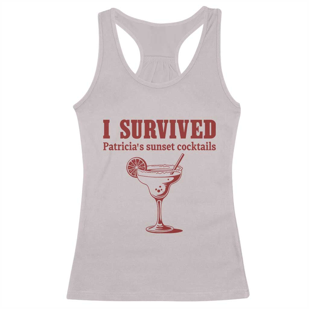 I Survived Patricia's Sunset Cocktails Racerback Tank Top Vintage 90s Trendy TV Show Movie