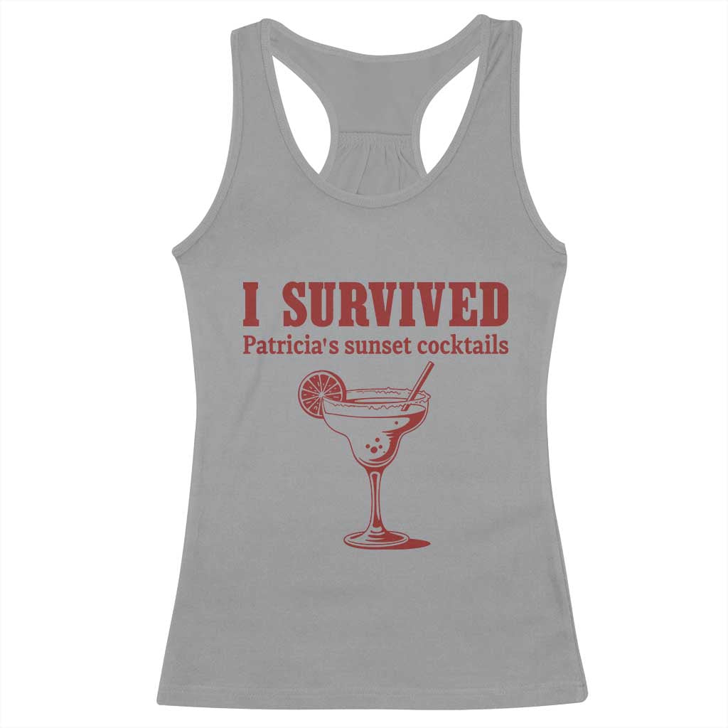 I Survived Patricia's Sunset Cocktails Racerback Tank Top Vintage 90s Trendy TV Show Movie