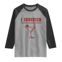 I Survived Patricia's Sunset Cocktails Raglan Shirt Vintage 90s Trendy TV Show Movie