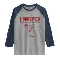 I Survived Patricia's Sunset Cocktails Raglan Shirt Vintage 90s Trendy TV Show Movie