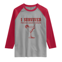 I Survived Patricia's Sunset Cocktails Raglan Shirt Vintage 90s Trendy TV Show Movie