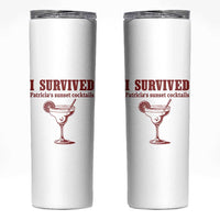 I Survived Patricia's Sunset Cocktails Skinny Tumbler Vintage 90s Trendy TV Show Movie