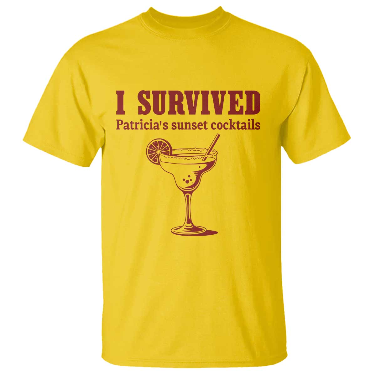 I Survived Patricia's Sunset Cocktails T Shirt Vintage 90s Trendy TV Show Movie