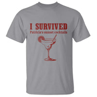 I Survived Patricia's Sunset Cocktails T Shirt Vintage 90s Trendy TV Show Movie