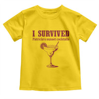 I Survived Patricia's Sunset Cocktails Toddler T Shirt Vintage 90s Trendy TV Show Movie
