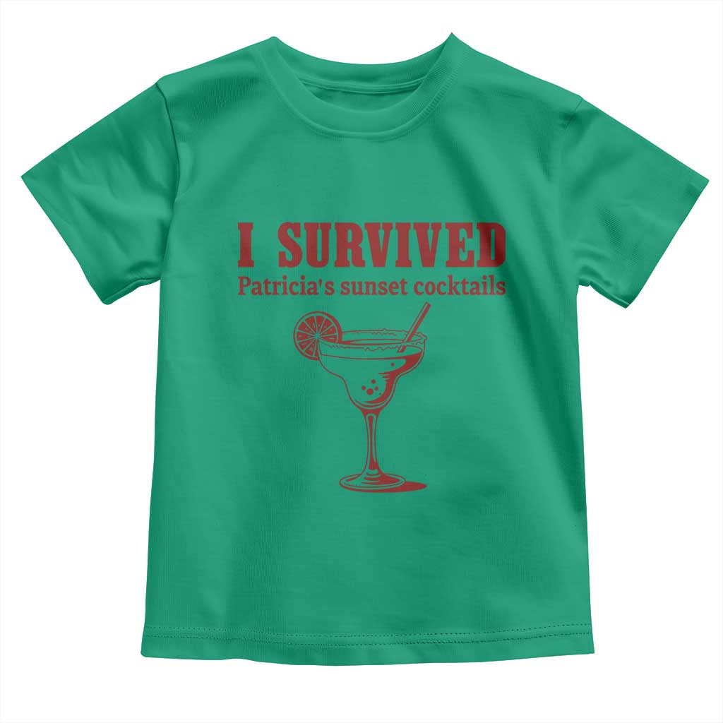 I Survived Patricia's Sunset Cocktails Toddler T Shirt Vintage 90s Trendy TV Show Movie