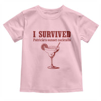 I Survived Patricia's Sunset Cocktails Toddler T Shirt Vintage 90s Trendy TV Show Movie