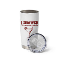 I Survived Patricia's Sunset Cocktails Tumbler Cup Vintage 90s Trendy TV Show Movie