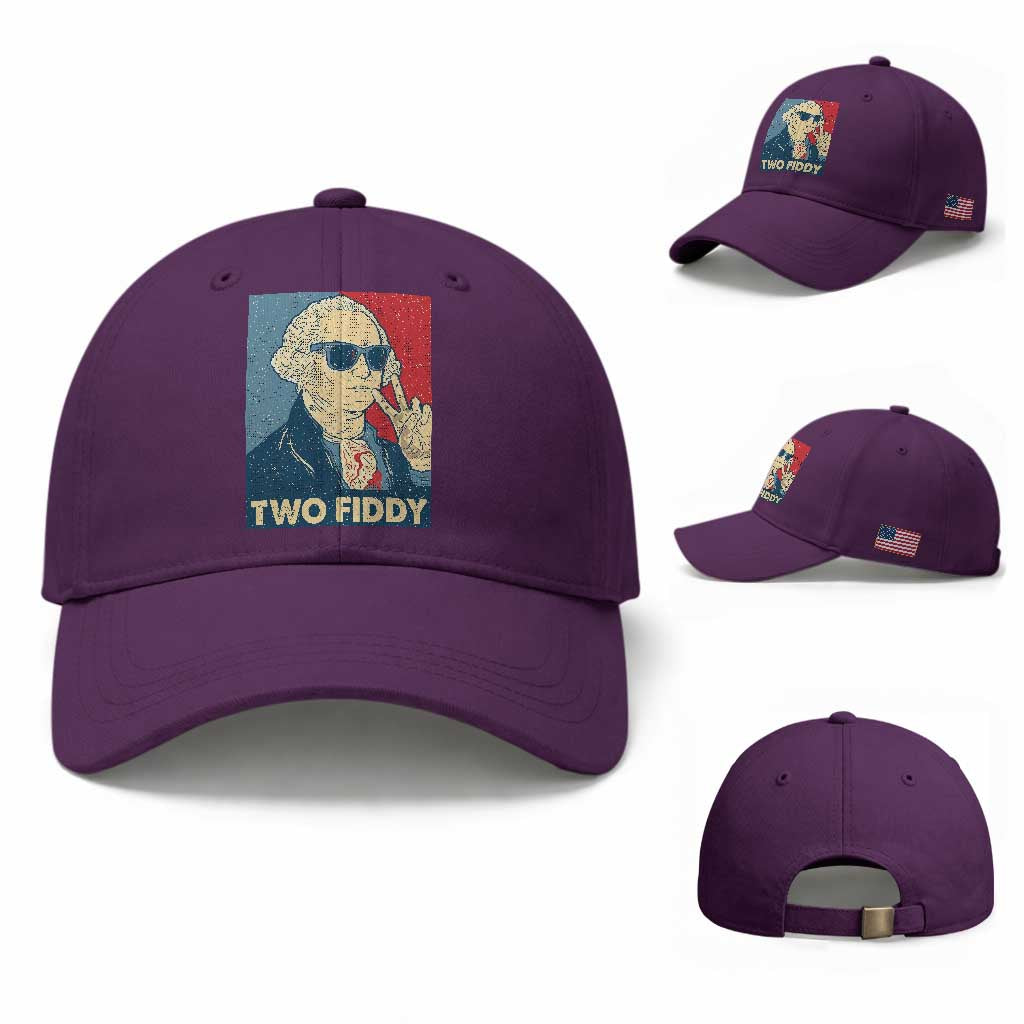 Two Fiddy George Washington 250th Anniversary Baseball Cap Funny 4th of July