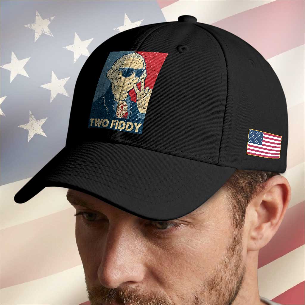Two Fiddy George Washington 250th Anniversary Baseball Cap Funny 4th of July