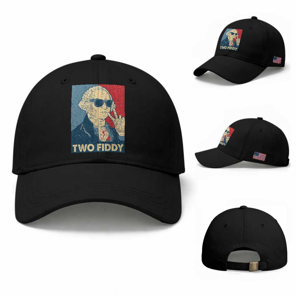 Two Fiddy George Washington 250th Anniversary Baseball Cap Funny 4th of July
