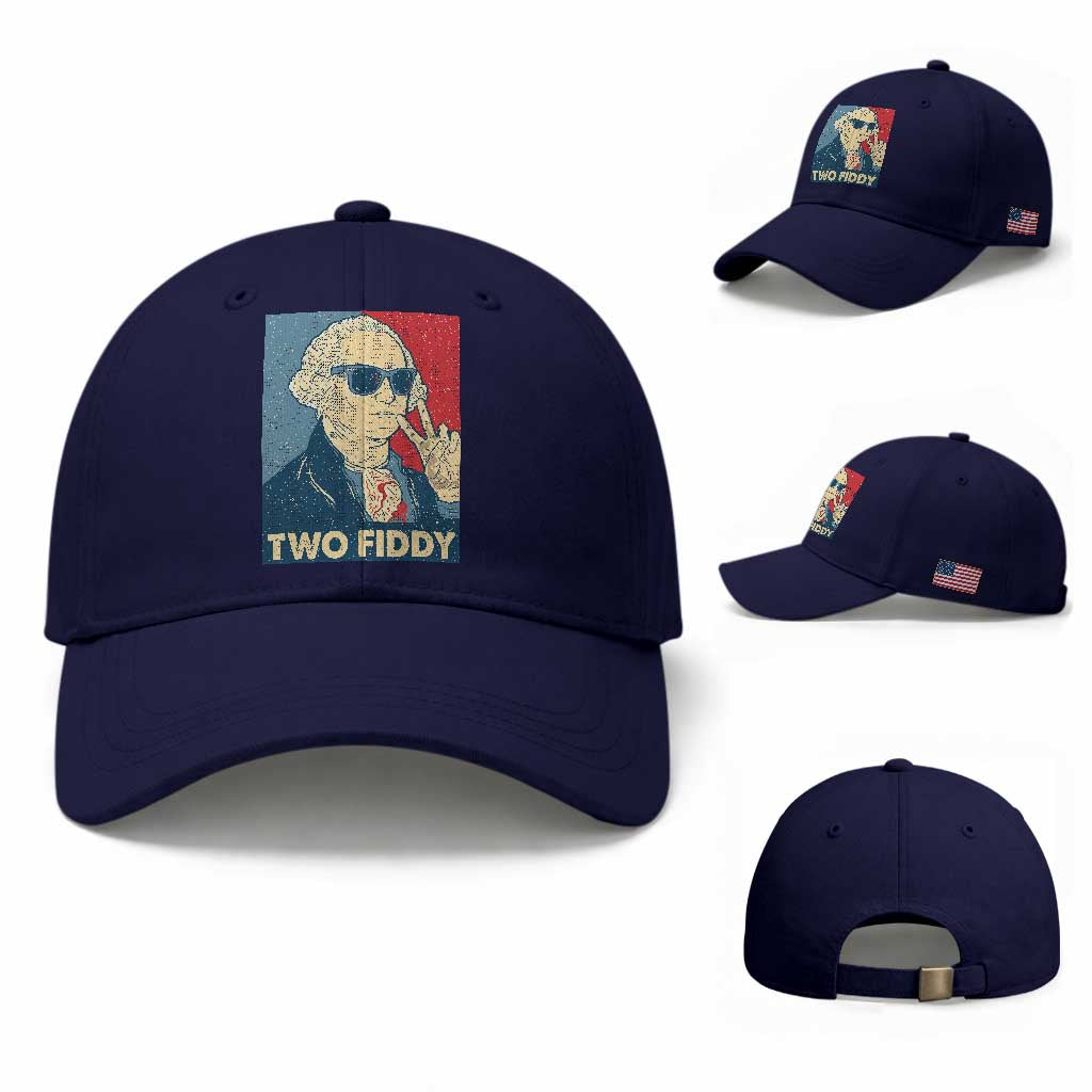 Two Fiddy George Washington 250th Anniversary Baseball Cap Funny 4th of July