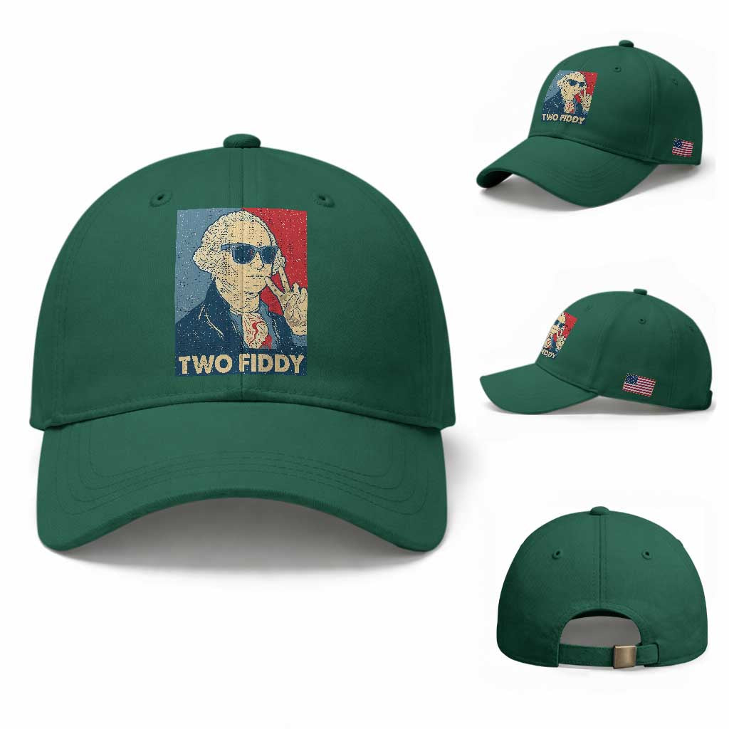 Two Fiddy George Washington 250th Anniversary Baseball Cap Funny 4th of July