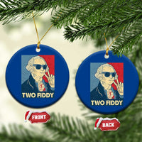 Two Fiddy George Washington 250th Anniversary Ceramic Ornament Funny 4th of July